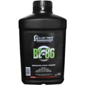 Alliant BE-86 Smokeless Pistol Powder | Clean-Burning Handgun Propellant with Flash Suppressant – 8 lb Container