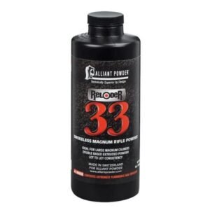 Alliant Reloder 33 Smokeless Rifle Powder | Ultra-Slow Propellant for Extreme Ultra-Magnum Calibers – 1 lb / 5 lb / 8 lb Containers