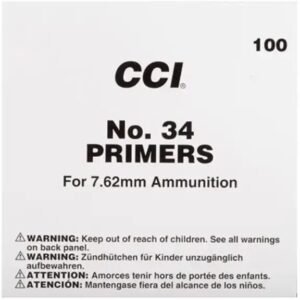 CCI #34 Large Rifle 7.62mm NATO Primers for Reloading