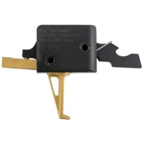 CMC Triggers AR-15 / AR-10 Single-Stage Drop-In Trigger | Flat Bow, Gold Finish, 3.5 lb Pull Weight – MPN: 91503GF