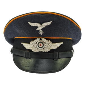 Original WWII German Luftwaffe NCO Flight & Fallschirmjäger Visor Cap | Authentic Blue-Gray Wool enlisted/NCO Schirmmütze