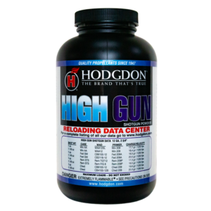 Hodgdon High Gun Smokeless Shotshell Powder | Flattened Spherical Propellant for 12-Gauge Target & Handicap Loads – 1 lb / 8 lb Containers