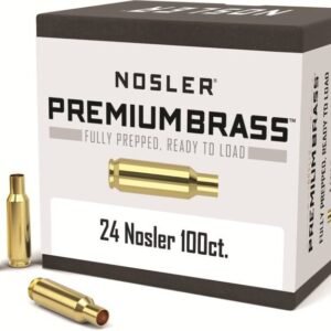 Nosler Custom Unprimed Rifle Brass 24 Nosler | Premium Match-Grade Reloading Casings, Boxer Primed – Box of 100