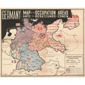 Original 1945 Atlanta GmbH Map of Germany | Post-WWII Allied Occupation Zones & Territorial Divisions Historical Cartography