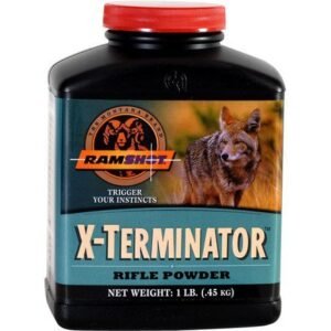 Ramshot X-Terminator Smokeless Rifle Powder 1 lb | Clean-Burning Spherical Propellant for .223 Remington and Small Caliber Varmint Loads