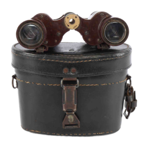 Original WWII German Wehrmacht Dienstglas 6x30 Bakelite Binoculars | Rare Wartime Dienstglas Field Glasses with Rigid Leather Case
