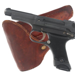 Original WWII Imperial Japanese 1943 Nagoya Arsenal Type 94 Semi-Automatic Pistol | All-Matching 8mm Nambu with Rig, Holster and Two Matching Magazines