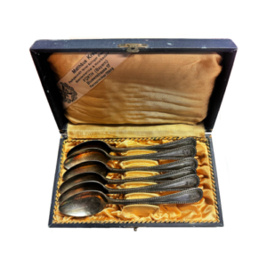 Original WWII German Third Reich Adolf Hitler Personal Monogrammed Silver Spoon Set | Formal Dining Flatware with Reich Eagle and AH Crest