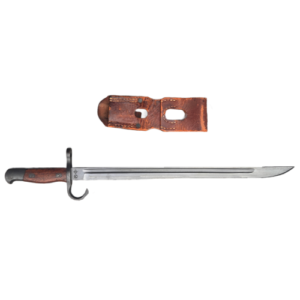 Original WWII Japanese Army Type 30 Arisaka Bayonet | Early Hooked Quillon Variant with Steel Scabbard and Authentic Leather Frog